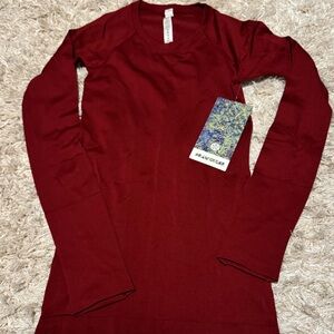 Lululemon Athletica Deep Red Long Sleeve Top